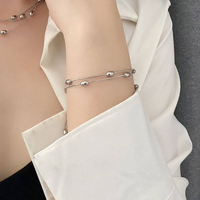 色あせしない新しい日本と韓国のチタン鋼ブレスレット、女性用、多用途のインスタイルのファッションブレスレット、女性用ジュエリー、女性用ハイエンド|undefined