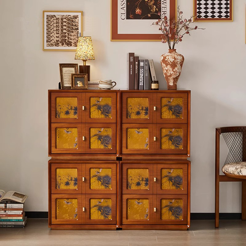 Gran cajón retro francés Sima, sala de estar, dormitorio, cajón contra la pared, armario de almacenamiento de madera maciza, armario de hilo Xiangyun