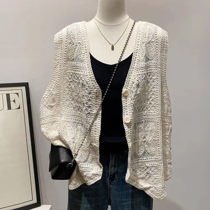 Lace Stylish Crochet Hollow-Out Knitted Vest Retro Sleeveless Summer Cardigan New Loose Versatile Top Lace Stylish Crochet Hollow-Out Knitted Vest Retro Sleeveless Summer Cardigan New Loose Versatile Top