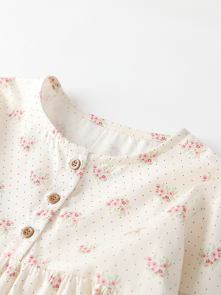 Vestido de Manga Larga para Niña de Algodón, Suave, para Otoño y Primavera
