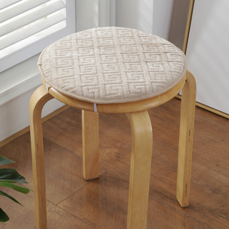 Cojín de silla de lino y algodón redondo de verano Cojín de silla de cuatro estaciones Cojín de asiento de esponja antideslizante Cojín de silla de oficina
