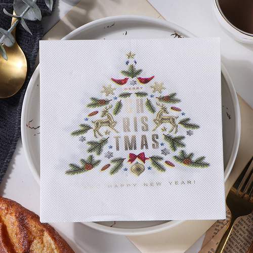 Christmas printed napkins, facial tissues suitable for Western restaurants and bakeries, wholesale from manufacturers