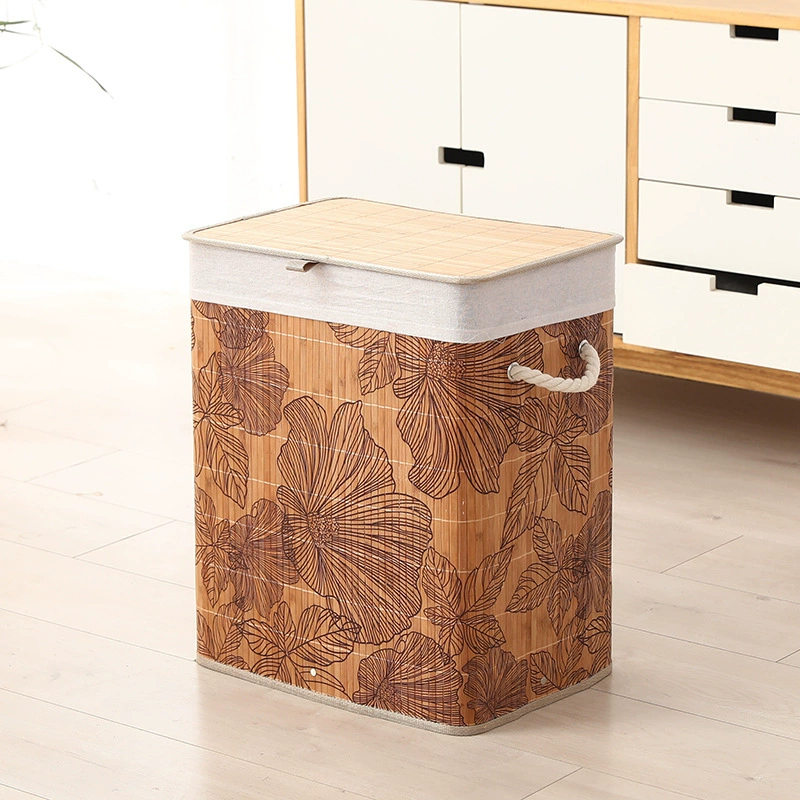 В наличии бамбуковое складное ведро для хранения корзина для белья корзина для грязной одежды с крышкой рамкой два цвета хранение игрушек
