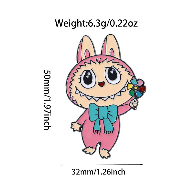 Labubu かわいいブローチ漫画の個性面白い金属バッジ男性と女性の学生バッグ服バッグペンダント|undefined