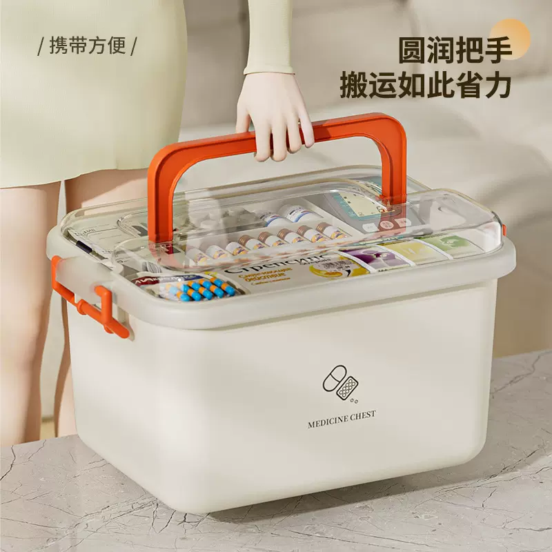 家用多层药箱药物分类收纳盒特大容量儿童药品家庭急救药品医疗箱