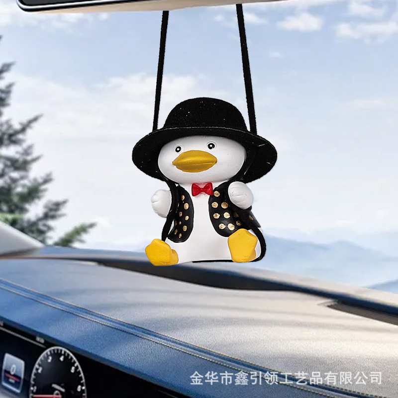 Cross-Border Wholesale Car Hanging Ornaments Swing Duck Car Rearview Mirror Car Interior Decoration Car Hanging Decorations Car Accessories