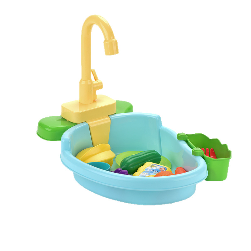 Amazon lavavajillas eléctricas lavabo de verduras de circulación automática grifos de agua transfronterizos para bebés pescando juguetes de agua