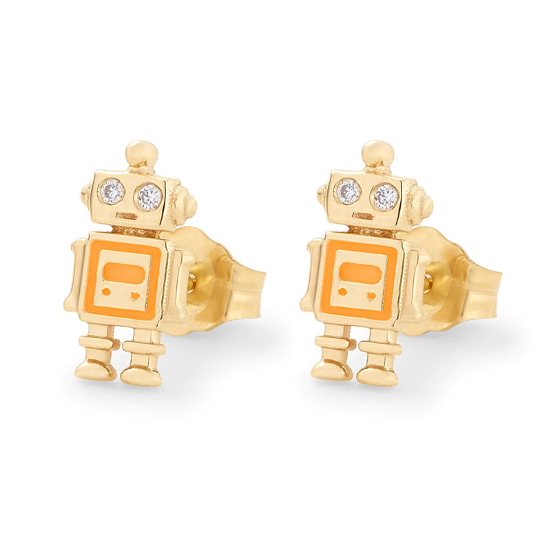 1 Pair Cute Simple Style Cartoon Plating Sterling Silver Zircon Ear Studs display picture 34