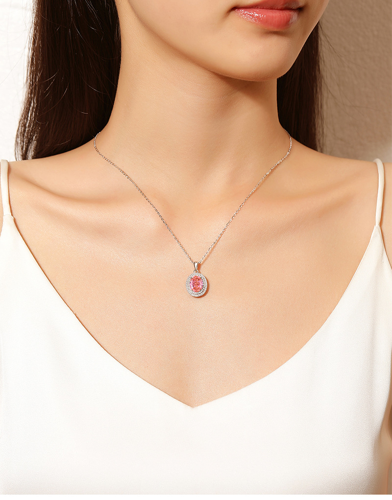 cable chain Chain Type 1 Piece Quantity 1 Piece 925 Sterling Silver Geometric Zircon High Carbon Diamond 925 Sterling Silver Cable Chain Pendant Necklace