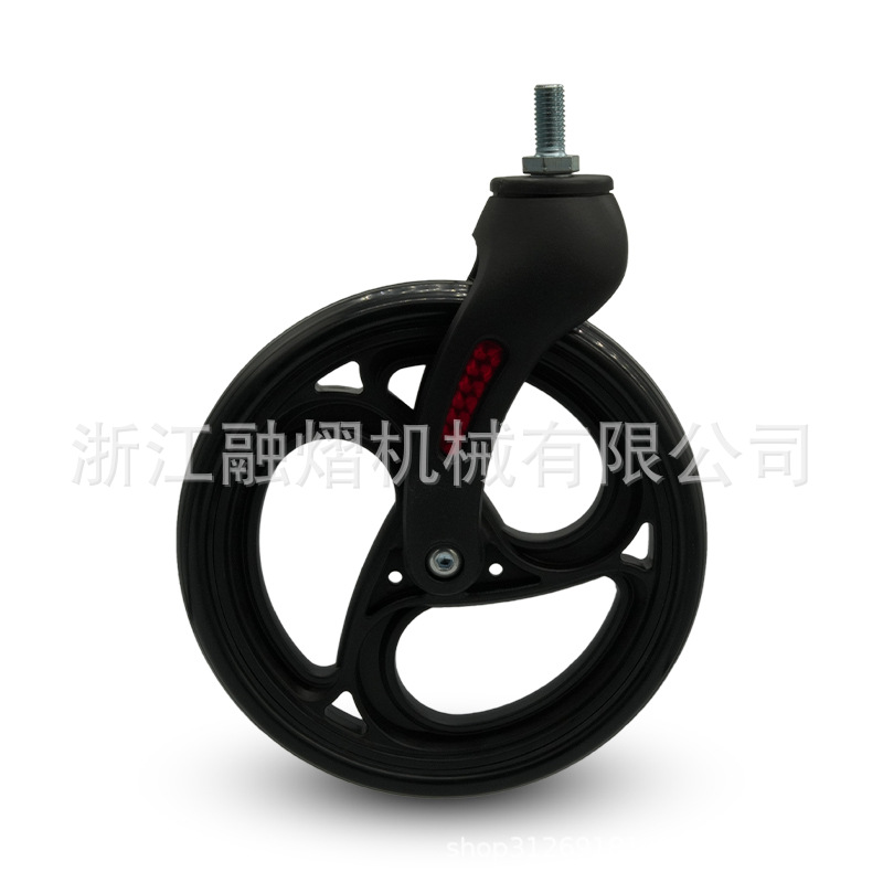 厂家销售6英寸灰色六孔轮毂轮椅实芯轮6英寸五孔PU轮助步器万向轮