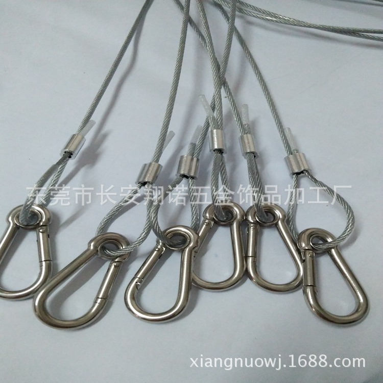 供应压铝套承重保险钢丝绳 钢丝绳拉锁 不锈钢挂绳 钢丝圈 钢丝扣