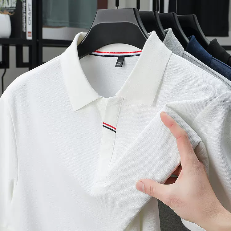 2025新款男士POLO衫高端品质纯色短袖针织翻领衬衫百搭T恤跨境衣