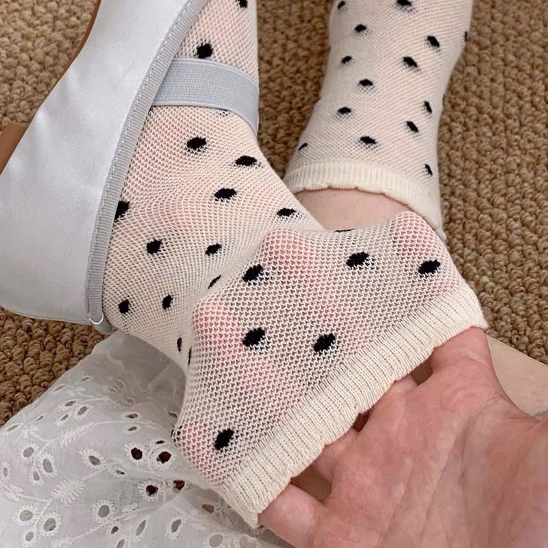 Summer thin Japanese knee socks with bow
