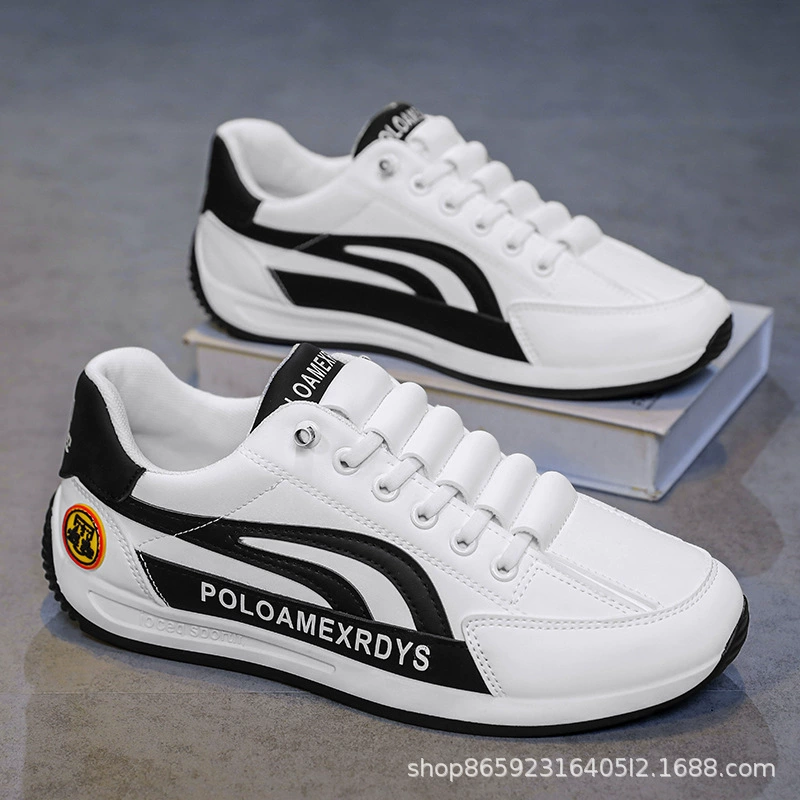 Мужские кожаные кроссовки 2025 года, весенняя новинка, дышащие спортивные повседневные белые туфли без шнурков на мягкой подошве