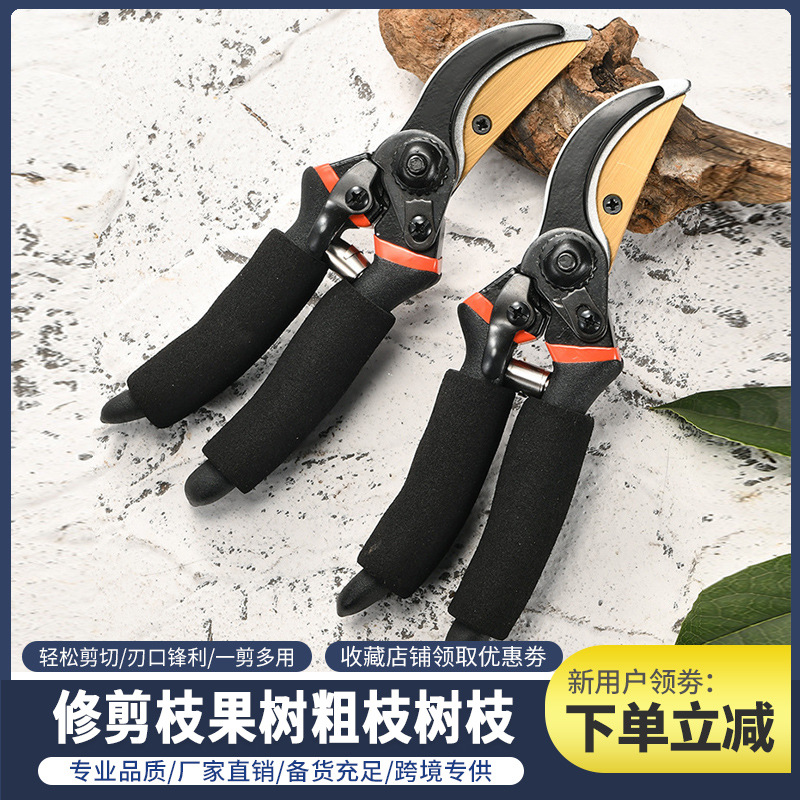 跨境热款果树粗枝专用修枝剪 多功能加厚SK5钢锋利便携树枝园艺剪