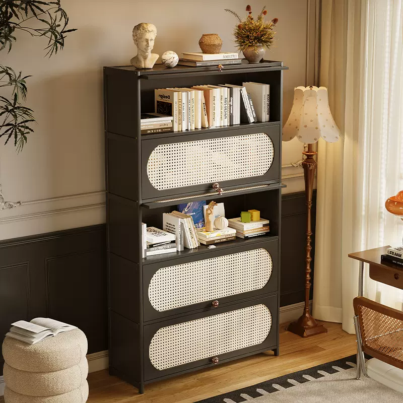 落地书柜家用学生儿童靠墙储物柜多层书架置物架多功能收纳小柜子