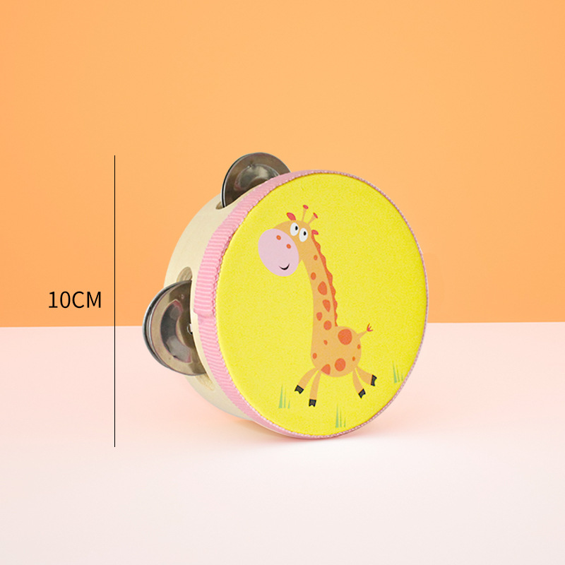 Instrumento de percusión Orff Xinjiang danza kindergarten enseñanza ayuda raqueta de mano tambor de campana de 4 pulgadas juguete para niños tambor de 10cm