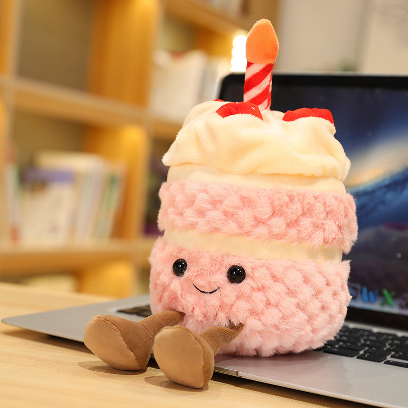 Creative Plush Toy Singing Glowing Cake Doll For Children's Birthday Fake Cake Funny Gift_voghion.com