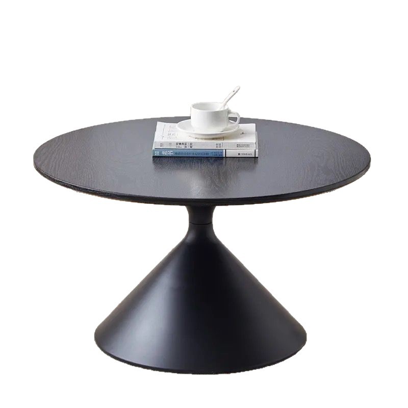 Mesa de té de madera sólida de viento de crema minimalista sala de estar doméstica pequeña casa moderna simple alta sensación redonda mesas de borde móviles