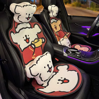for All Seasons, Seat cushion, seat cover - red-line-puppy-set-of-four-head-pillow-2-each
