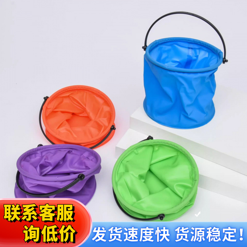 Multifunctional foldable bucket, portable canvas bucket, brush washing bucket, art supply