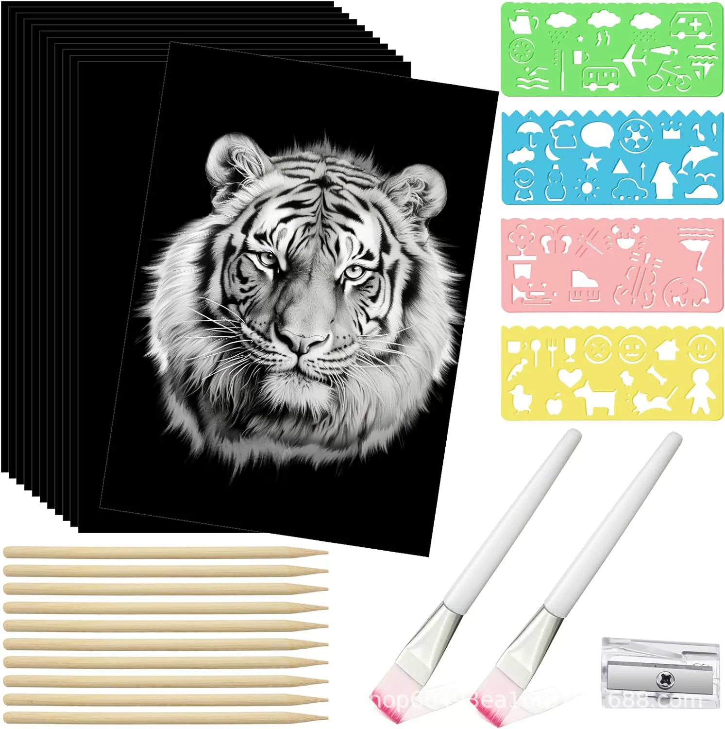 Художественный набор для скребка бумаги A4 белая бумага для скребка белая роспись роспись черное покрытие скребка для бумаги