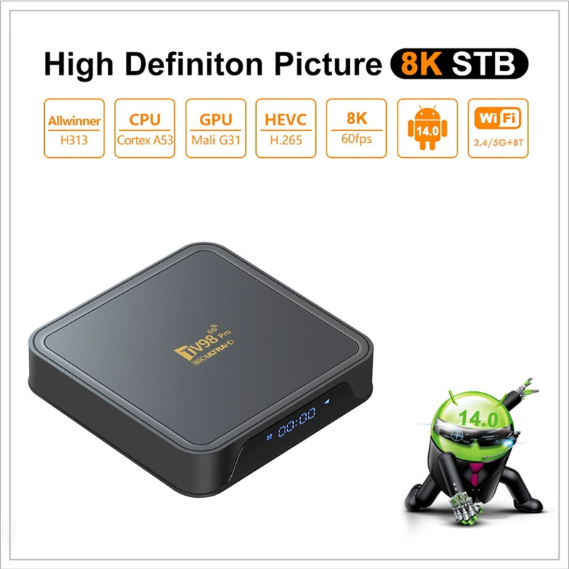 Приставка для ТВ Foreign trade TV98PRO 8K HD 60fps, ТВ-бокс, 5G Wi-Fi, Bluetooth, голосовой пульт
