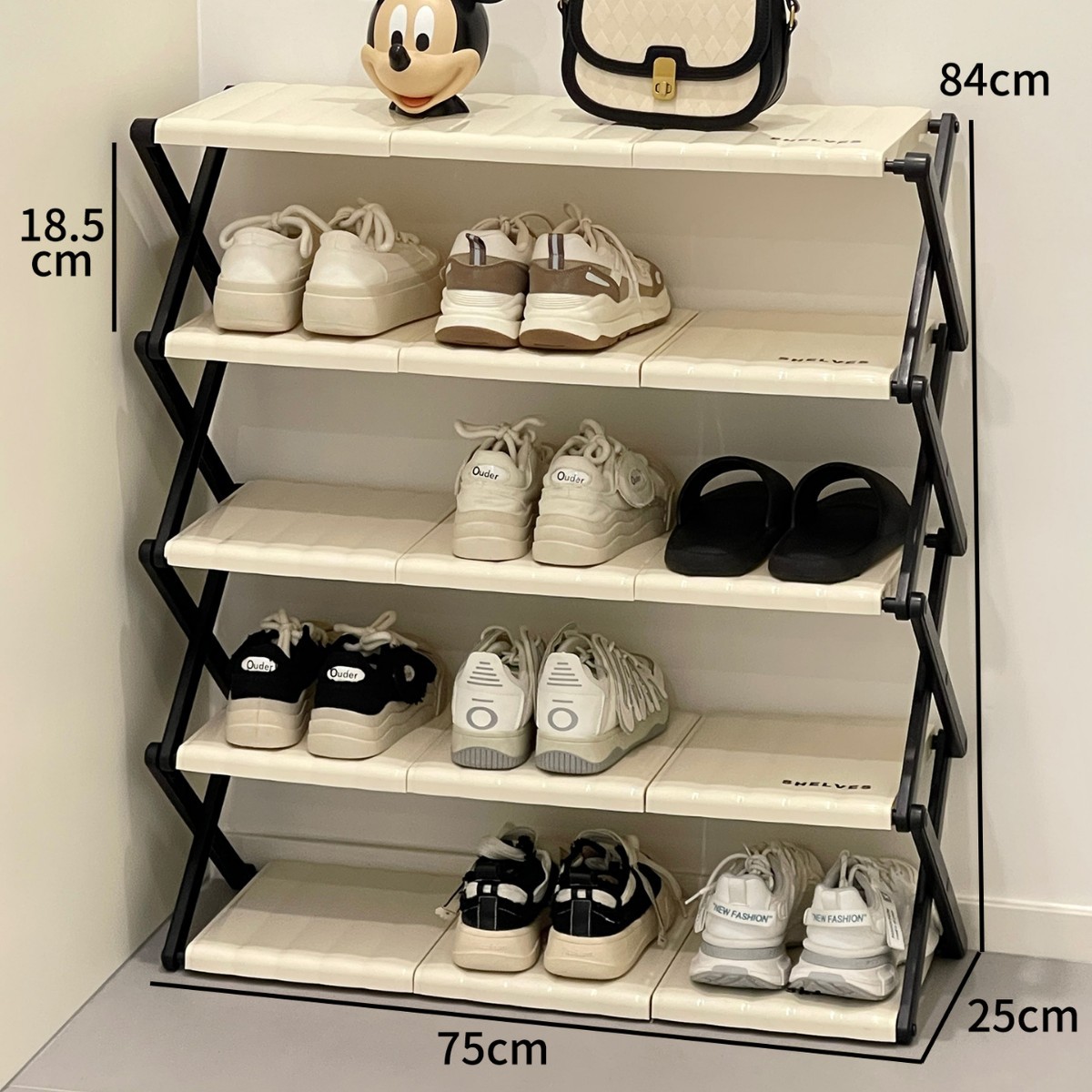 Water Ripples [Large Five-layer] Folding Shoe Rack