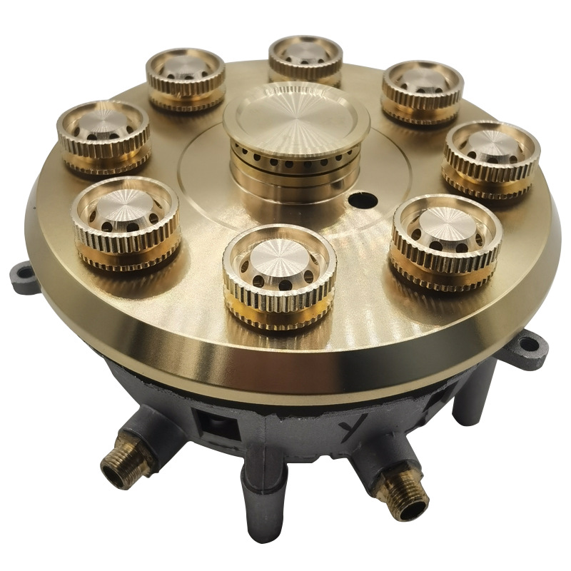 精巧炉头配件通用嵌入式燃气灶具HDB-004封釉九头全铜猛火燃烧器