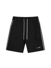 2025 Summer Streetwear Embroidered Small Logo Ribbon Double-Sided Plain Knit Casual Sports Shorts Fashion Versatile Unisex