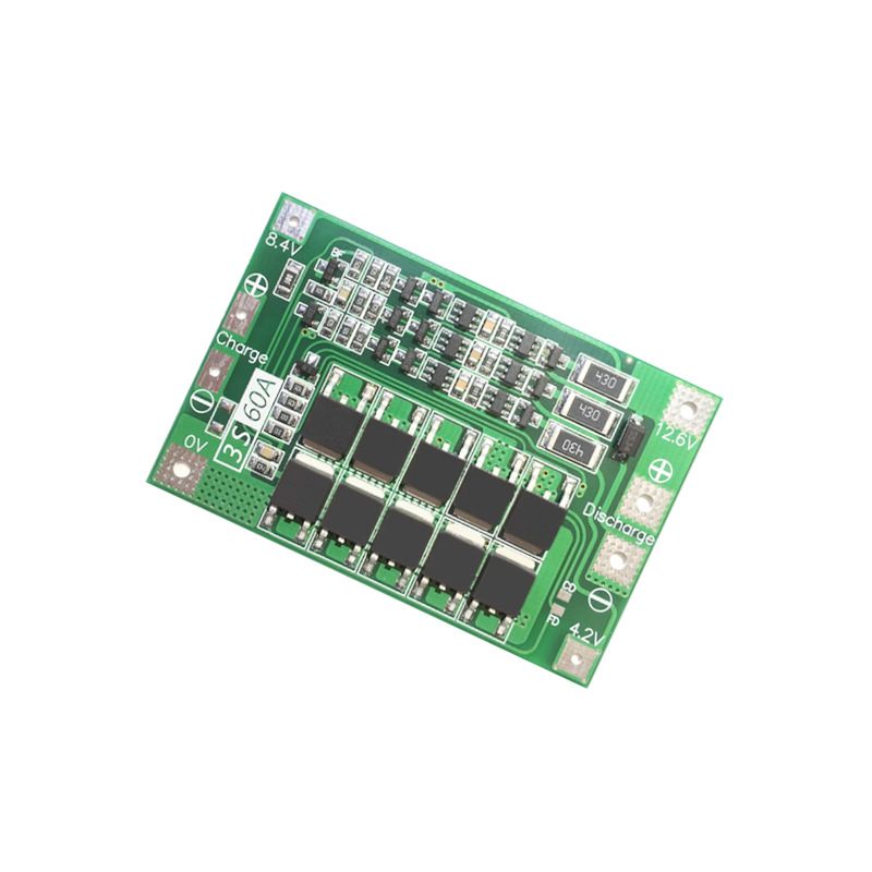 3 cuerdas 11,1 V 12,6 18650 Placa de protección de la batería de litio con cinturón equilibrado para mejorar 60A corriente
