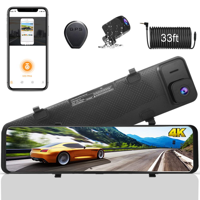 The new 12-inch driving recorder streaming media WiFi mobile phone interconnection HD night vision 4K 1080P recorder The new 12-inch driving recorder streaming media WiFi mobile phone interconnection HD night vision 4K 1080P recorder