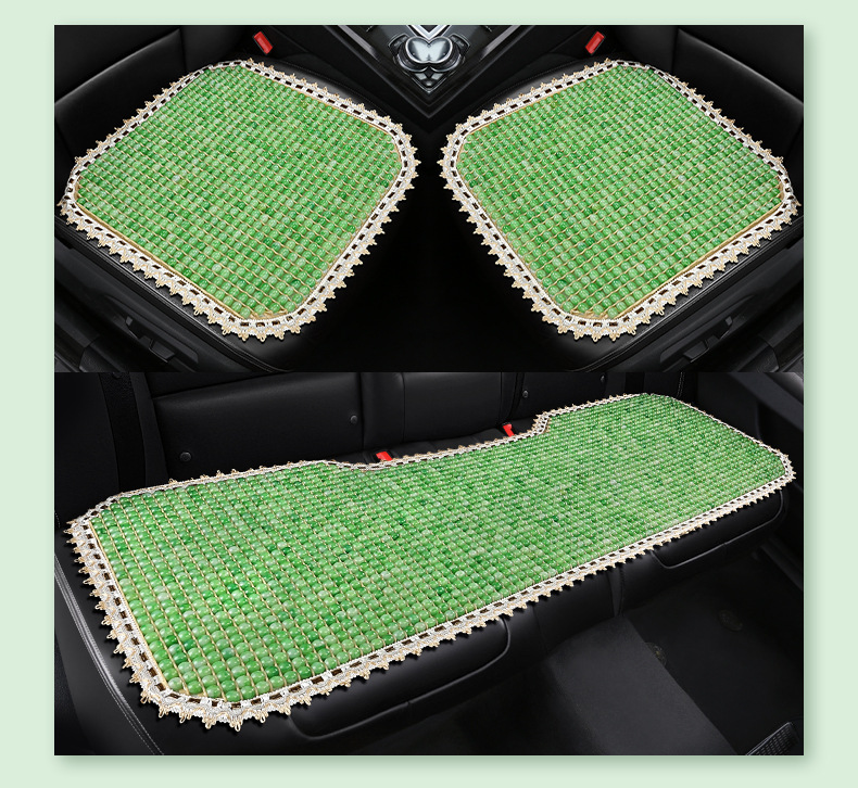 New Resin Jade Summer Breathable Car Seat Cushion Single Piece Cooling Pad Three-Piece Set Rear Seat Cushion Universal Dropshipping