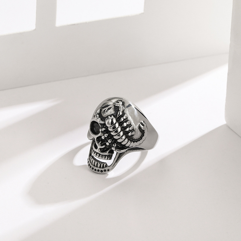 Street Occasion Wholesale Jewelry Punk Skull Titanium Steel Plating Rings