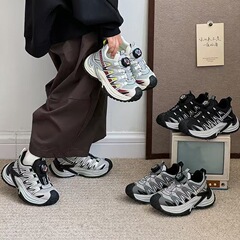 女童运动鞋2025春秋款户外登山鞋儿童透气跑步鞋学生老爹鞋