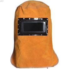 自动变光面罩牛皮防烫电焊帽子头戴式软皮焊工专用防火花飞溅面罩