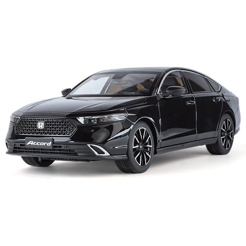 盒装 黑曼巴1:18本田雅阁仿真模型声光滑行多开门玩具车收藏摆件