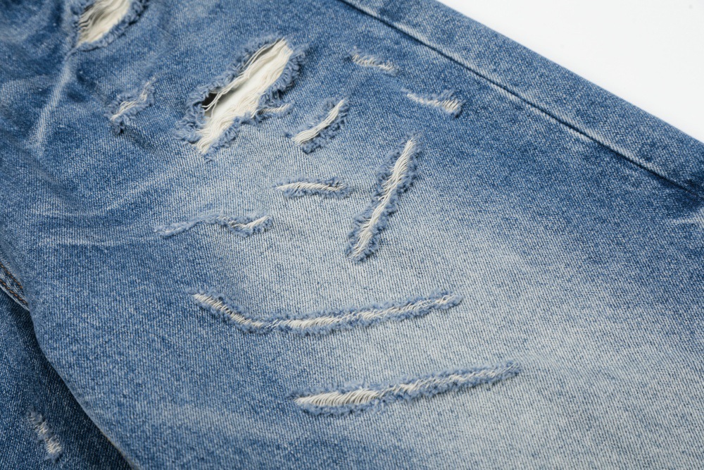 Men's High Street Trendy Ripped Washed Distressed Jeans Loose Fitting Casual Straight Leg Versatile Wide Leg Pants_mkmklike.com