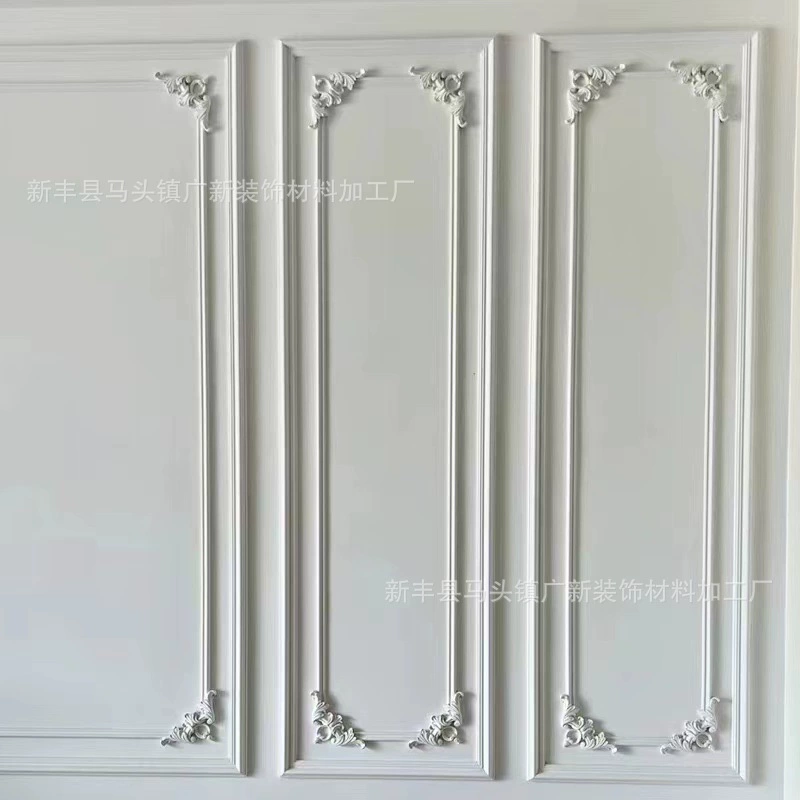 French-Style Gypsum Molding Corner Flower, Decorative Wall Frame Elements, Various Sizes