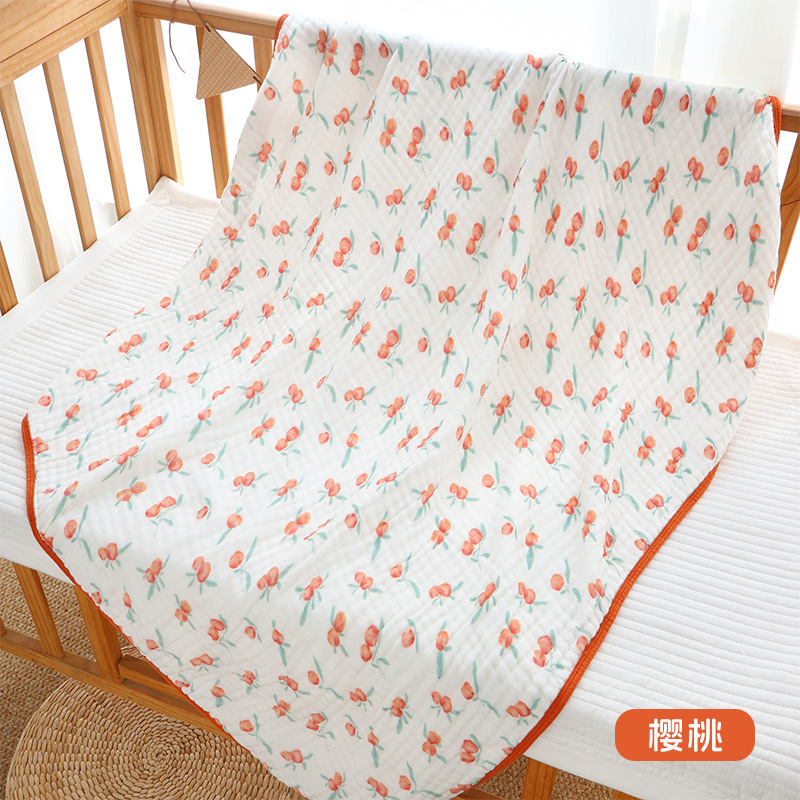 竹棉纱布-樱桃 / 六层高密110*110cm