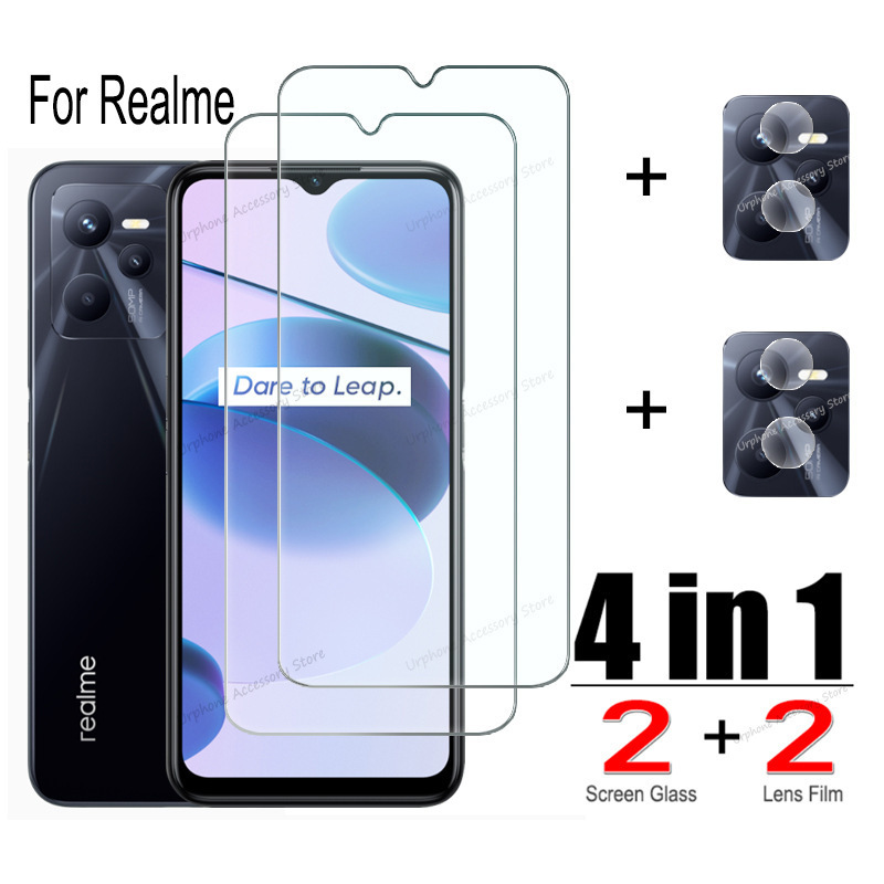 4 in 1 Hd Tempered Glass for Realme C33 C35 C3 C30S C31 C11