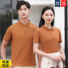 夏季长绒棉翻领polo衫定制工作服团体文化衫刺绣班服亲子装印logo