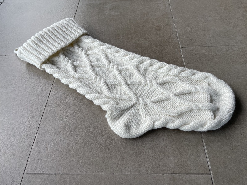 Forniture per ciondoli decorativi in filato da regalo fai da te lavorate a maglia, grande sacchetto per caramelle, doppio set di calzini di Natale a forma di diamante_voghion.com