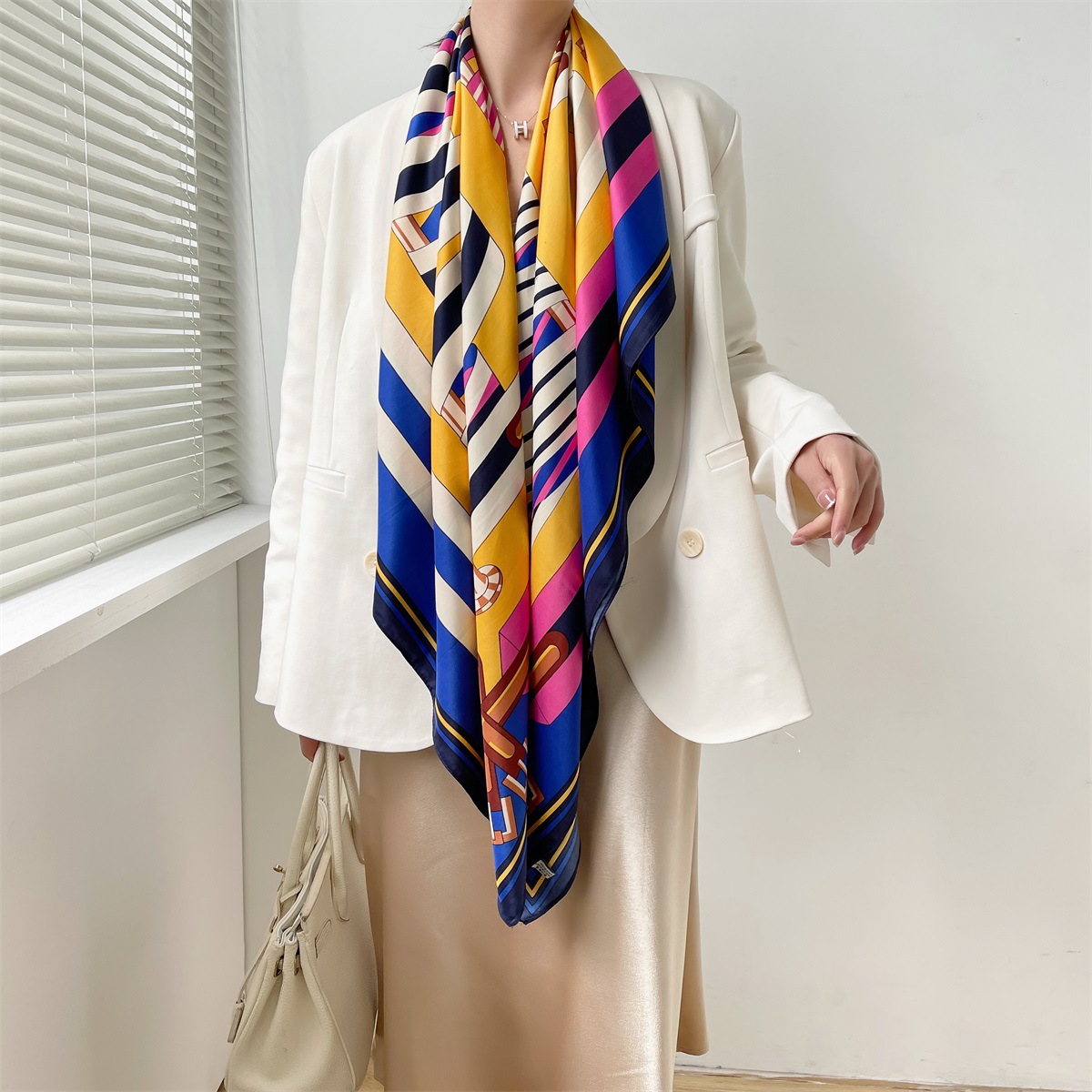 175g Weight Silk Scarf Classification Daily Occasion Polyester Material Plant Pattern Spring&Summer Season Women's Gender Elegant, Simple Style Style Women's Elegant Simple Style Plant Polyester Silk Scarf 5