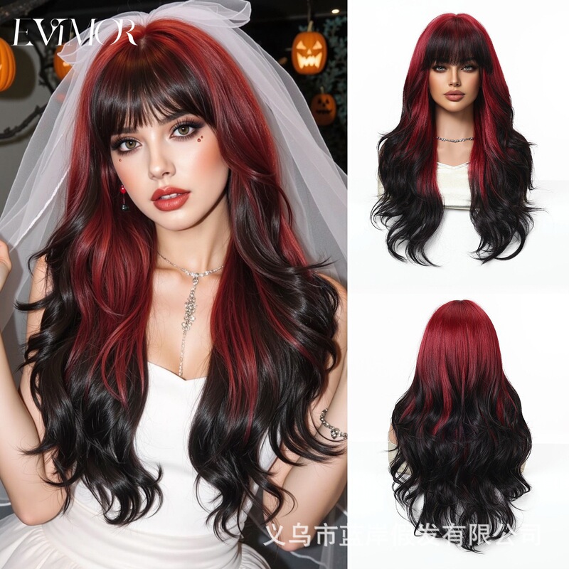 Foreign Trade Cross-Border Wig Female Full Headgear Christmas Halloween Cross-Dressing Big Bangs Cosplay Wig