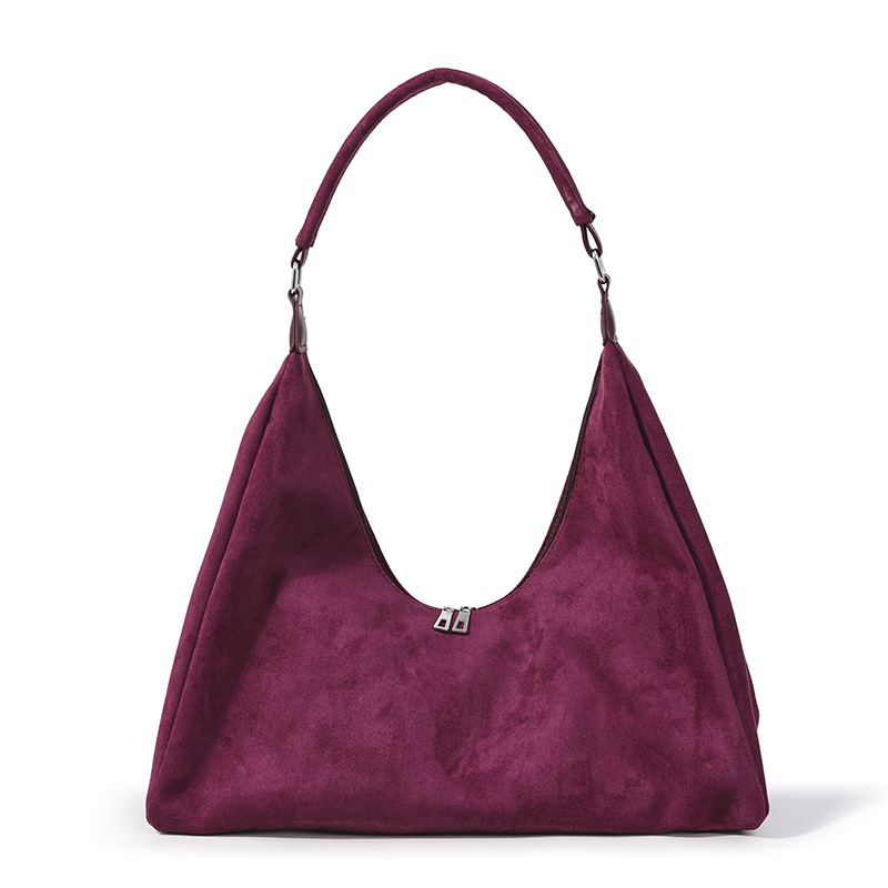 2026 New Matte Suede Tote Bag For Women, Large Capacity Commuter Shoulder Bag, Korean Lazy Style Fashion Underarm Bag - Thumbnail 2