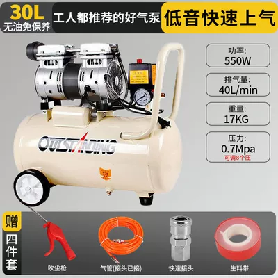 Hava kompressorları — portable woodworking air pump - classic-copper-30l-550w-comes-with-a-four-piece-set-a-good-air-pump-recommended-by-workers-easy-to-use