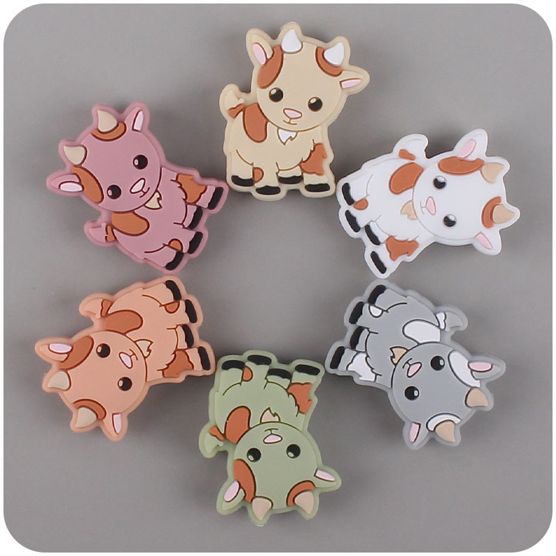 Productos para bebés caricatura animal silicona cordero creativo DIY baby molar chupeta anti-caída accesorios de cadena