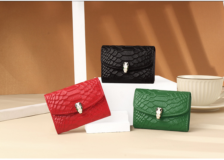 Women's All Seasons Leather Solid Color Fashion Square Buckle Card Holder display picture 3