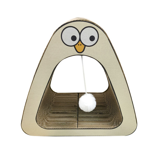 Triangle Cat Scratch Post, Cat Nail Grinder, Cat Bed, Self-Entertaining Interactive Scratch Toy, Upright Cartoon Cat Bed, Cat Scratch Board